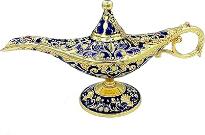 Brûleur d'encens en métal avec lampe magique rétro aladdin pour table, maison, fête