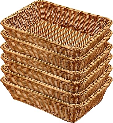 6 pièces corbeille à pain en faux rotin, corbeilles à pain tissées