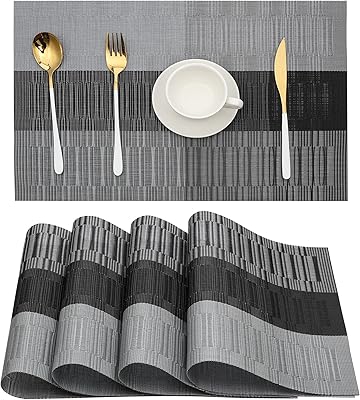 Napperons de table de cuisine en vinyle tissé en pvc tissé, résistants à