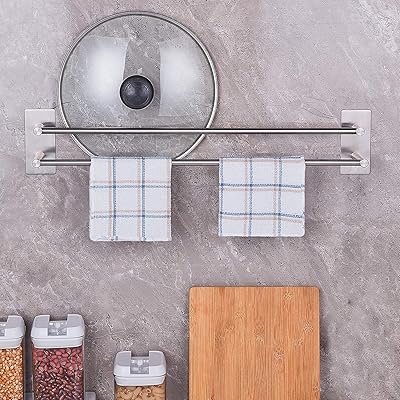 Jornb porte-serviettes double auto-adhésif, porte-serviettes mural classique en acier inoxydable sus304, porte-serviettes double
