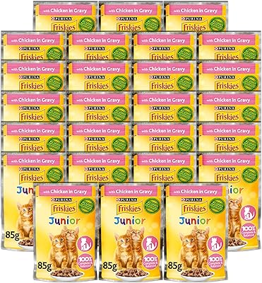 Purina friskies sachet de nourriture humide pour chat, nuggets de poulet en sauce