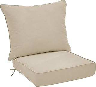 Ensemble de coussins de siège et de dossier kaki amazonbasics pour banc