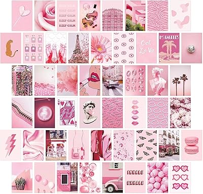 Boao ensemble de collage mural esthétique pour la décoration de chambre, 50 pièces