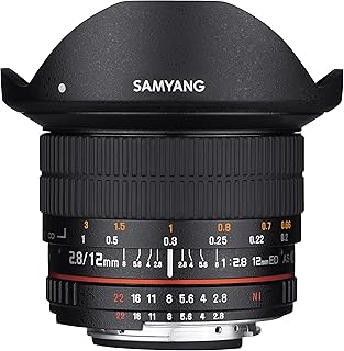 Objectif fisheye ultra large samyang 12 mm f2.8 pour appareils photo
