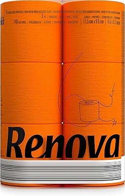 Papier toilette renova, orange, 6 unités (paquet de 1). Diaytar Sénégal : Achetez plus, dépensez moins