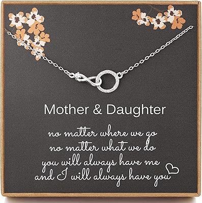 Collier mère-fille, collier infini en argent sterling cz pour femme, cadeau de fête