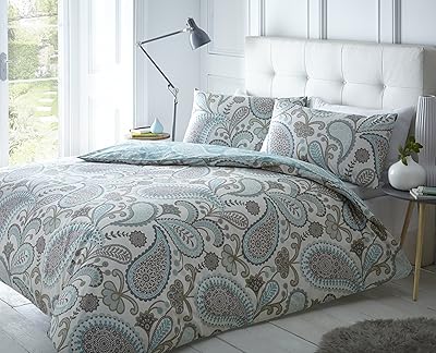 Ensemble housse de couette et taie d'oreiller à motif cachemire bleu sarcelle sleepdown