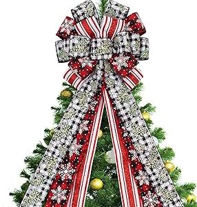 Cimier de nœud pour sapin de noël, 47" x 13", grand nœud carré pour décoration d'arbre de noël et de couronne de noël. Diaytar : Le e-commerce qui respecte votre budget