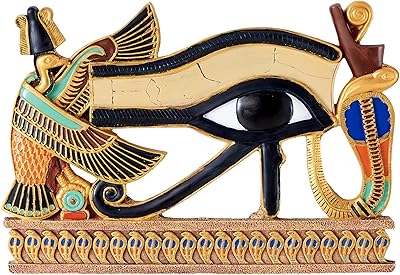 Sculpture murale design toscano avec le dessin de l'œil d'horus de décor égyptien