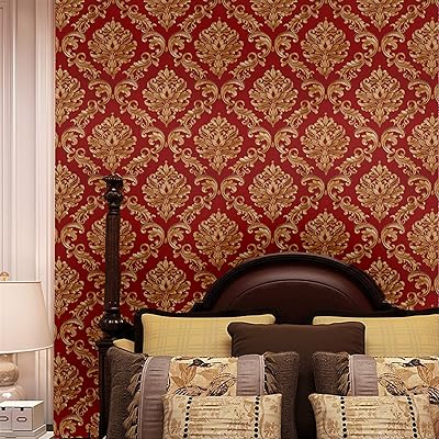 Blooming wall rouleau de papier peint damassé gaufré rouge pour salon et chambre