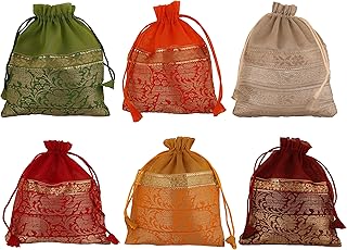 Touchstone lot de 6 magnifiques sacs à cordon en tissu cachemire indien traditionnel pour cadeaux de mariage, emballage de bijoux, cadeaux de fête de mariage, couleurs assorties, lot de 6 pour femmes. L'univers du discount accessible 24/7 sur Diaytar Sénégal