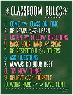 Affiches de règles de classe pour les sciences l'histoire la lecture la musique