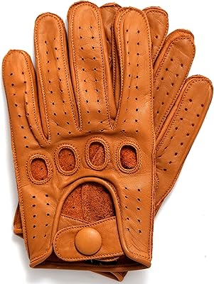 Gants complets en cuir véritable pour hommes avec coutures inversées pour la conduite