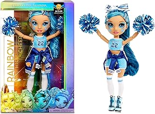 Poupée rainbow high skyler bradshaw - poupée pom-pom girl bleue avec pompons