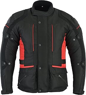 Veste de moto en textile haute visibilité sterlingsport pour hommes imperméable avec armure