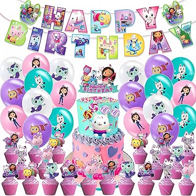 46 pièces de décorations de fête d'anniversaire pour bébé avec motif de dessin