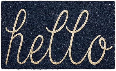 Dii hello coir paillasson en fibre antidérapante durable pour extérieur/intérieur, animaux acceptés, 18
