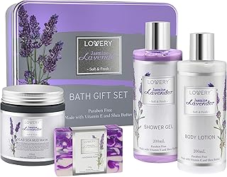 Coffret cadeau pour le bain et le corps lovery jasmine lavande essentiels