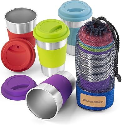Ensemble de tasses en acier inoxydable, tasses à boissons froides, idéales pour boire