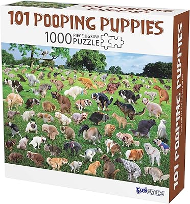 Puzzle de 1000 pièces, 101 chiots qui font caca, puzzle de caca