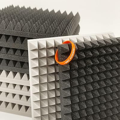 Panneau de mousse insonorisante mmt acoustic pyramid plus - 18 pièces - blanc