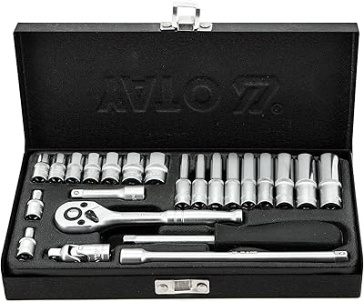 Jeu de douilles yato 23 pièces ensemble 1 4" dr 6pt boîte