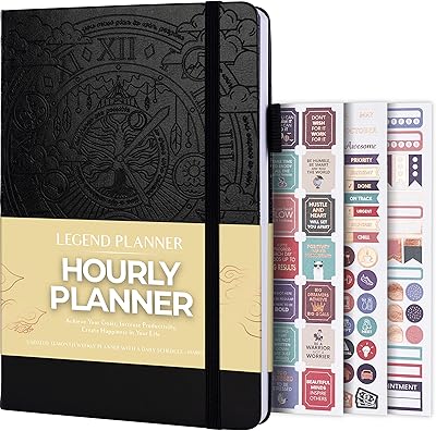 Legend planner hourly schedule edition agenda hebdomadaire et quotidien de luxe avec plages