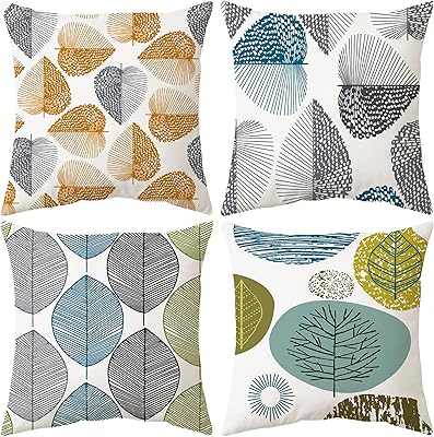 4 housses de coussin siosi, lot de 4 housses de coussin carrées