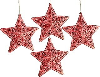 By4less - décorations d'étoiles de noël 4 pièces 12,5 cm décoration de sapin