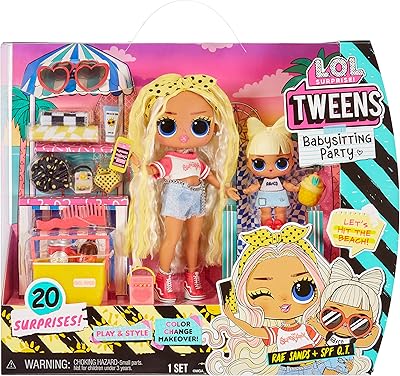 Poupée de plage lol surprise twins (2 poupées) avec 20 surprises