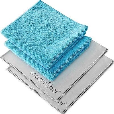 Chiffons de nettoyage réutilisables en microfibre magicfiber (paquet de 4, 13 x 13)