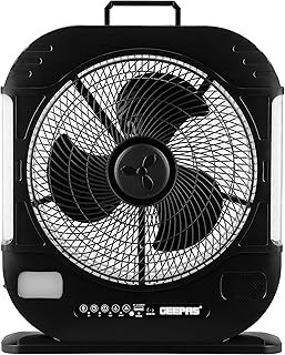 Ventilateur rechargeable geepas 12 pouces avec télécommande - gf21190 | ventilateur haute performance avec jusqu'à 20 heures de fonctionnement, contrôle à 3 vitesses | refroidissement puissant et efficace | garantie 2 ans, noir. Diaytar Sénégal : Qualité garantie, prix imbattables, livraison rapide