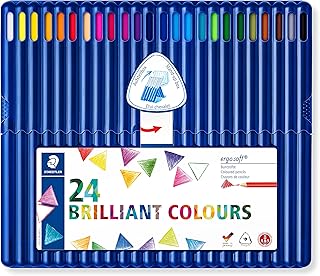 Crayons de couleur staedtler ergosoft, lot de 24 couleurs debout (157sb24)