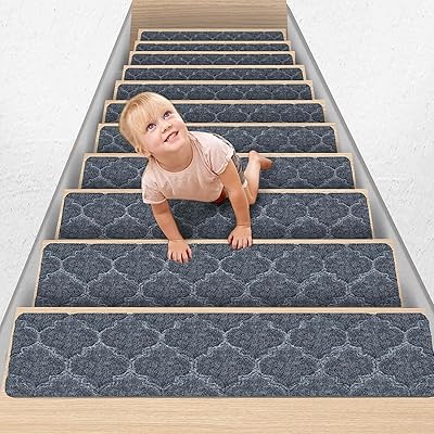 Tapis d'escalier antidérapant pour marches en bois, antidérapant pour enfants, adultes et animaux domestiques, 21 x 76,5 cm, gris. Diaytar Sénégal : Des promotions qui ont du sens
