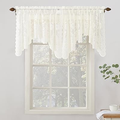 La alison 918 24520 rideau en dentelle taille 58" x 32" motif floral