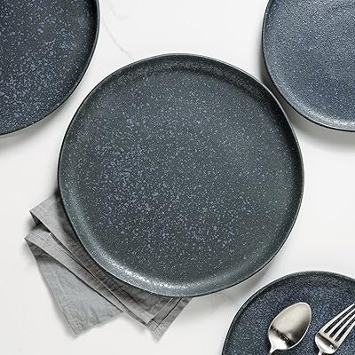 Ensemble de plateaux stoneline, 4 assiettes plates, tom - gris et bleu