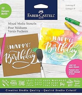 Pochoirs en papier mixtes faber-castell - 10 pochoirs graphiques réutilisables