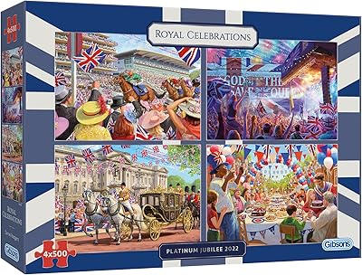 Puzzle jubilee royal celebrations 4 x 500 pièces pour adolescents et adultes
