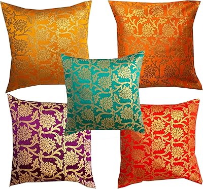 Housse de coussin en soie dobyan perroquet rose (polyester) (ensemble de 5"