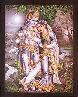 Boutique faite à la main seigneur krishna et radha dansant et s'amusant