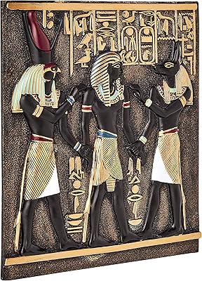 Design toscano ql136311 rameses i entre horus et anubis frise murale imitation ébène