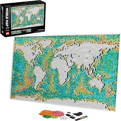 Lego art 31203 ensemble de construction carte du monde (11 695 pièces)