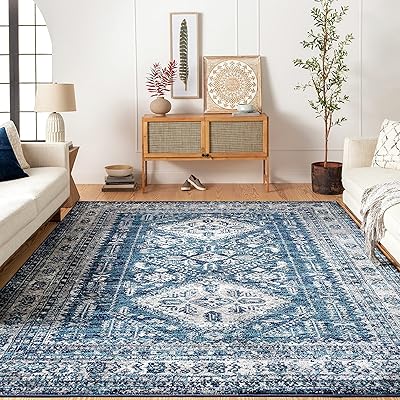 Tapis oriental ancien art weavers desta, 5'3" x 7'3", bleu marine