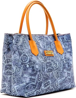 Sac bandoulière femme sac shopping cuir denim bleu