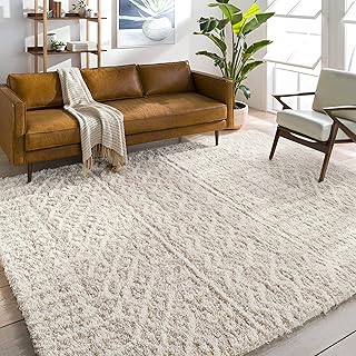 Tapis à poils longs marocains artistic weavers habsburg, 6,7" x 9,6", beige