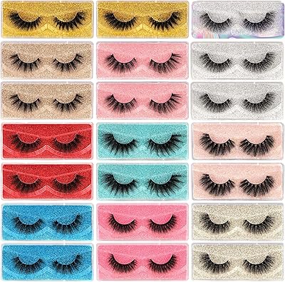 Faux cils, 20 paires de cils naturels 3d moelleux, 20 mm, épais