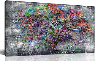 Art mural arbre de vie sixstart sur toile à motif forêt abstrait
