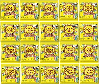 Bouchées aigres de gelées chupa chups, 24 g (paquet de 20). Diaytar : Des prix mini pour un service maxi