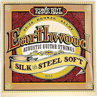 Cordes de guitare acoustique ernie paul earthwood 80/20 en soie et acier lisse