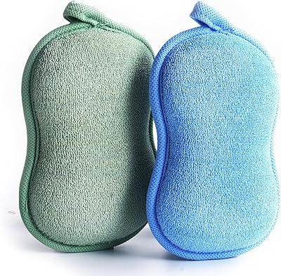 Éponge de bain bébé en bambou naturel baba mate - pack de 2